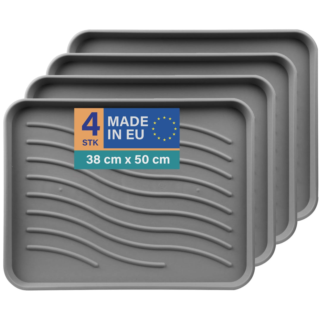 Bestlivings Schuhabtropfschale (4er Pack - Anthrazit) Schuhablage (50x38x2,5cm) wasserdichte Schuhwa