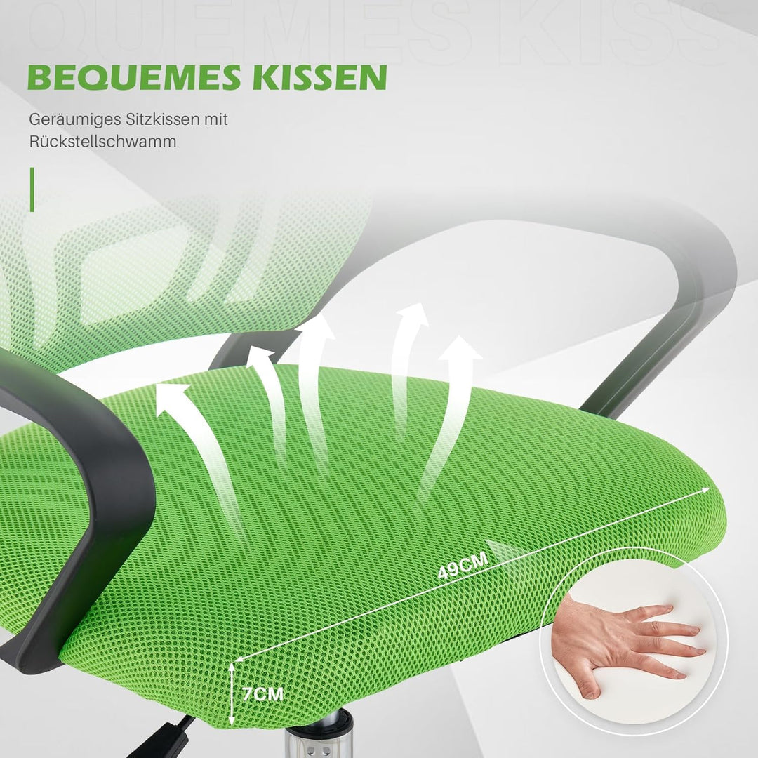 TUKAILAI Bürostuhl Ergonomisch, Schreibtischstuhl aus Netzstoff, Chefsessel mit Lendenwirbelstütze,