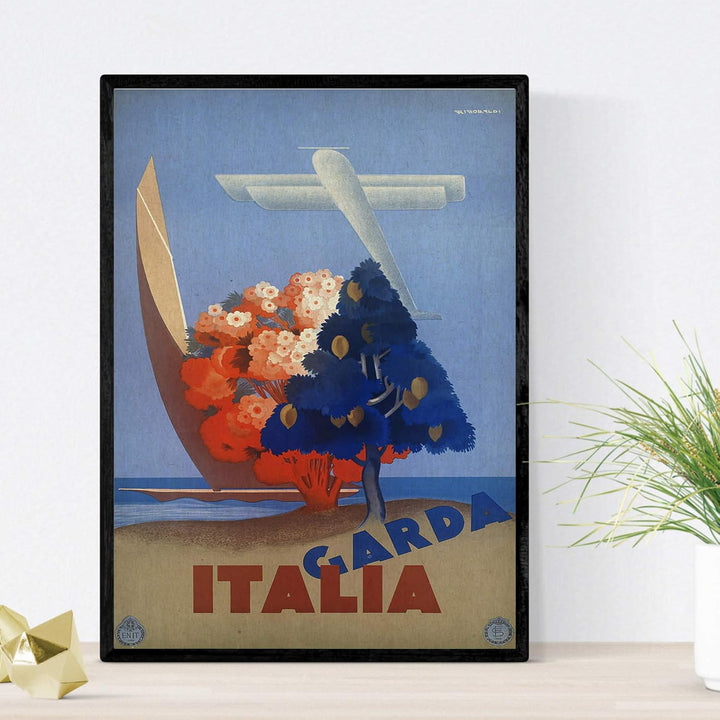 Nacnic Sets Travel Poster, Vater A3 mit Rahmen Italien, A3 mit Rahmen Italien