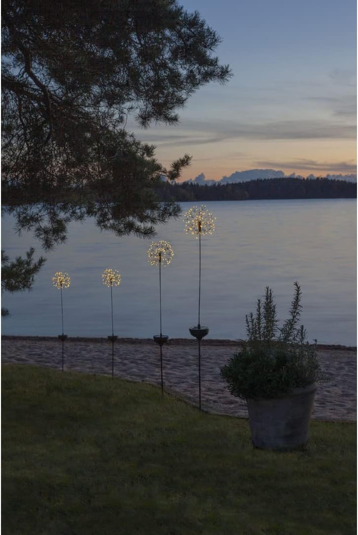 LED-Solar-"Firework", schwarz, Edelstahl