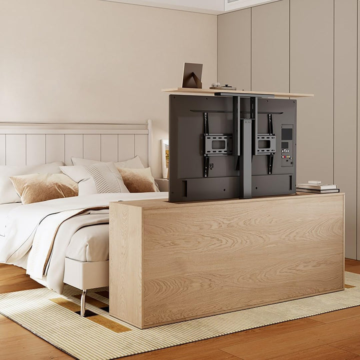 Maclean Elektrisch Höhenverstellbare 37-80" TV Halterung zum Einbau | mit Fernbedienung und mit App-
