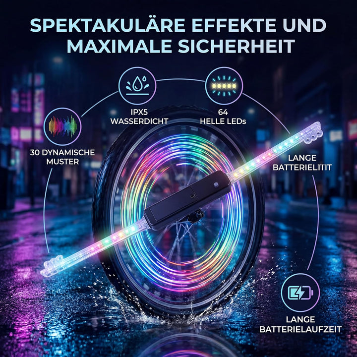 Alomejor Superhelle Radlichter, LED-Felgenlichter, wasserdicht, langlebig, leistungsf?hig, hochleist