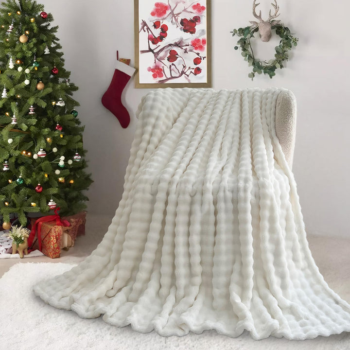 Kuscheldecke Milchsamt Blasen Decke Super Soft Wohndecke Dick 450 G/M² Flanell Decke Couchdecke Warm