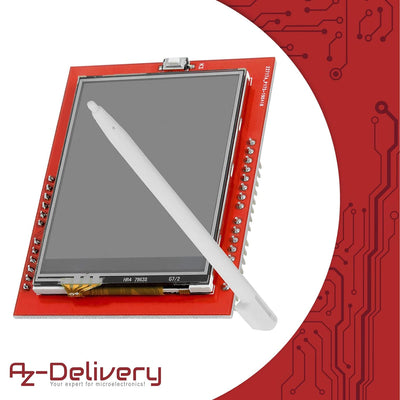 AZDelivery 3 x 2,4 Zoll TFT LCD Touch Display Shield Module SPI XPT2046 240x320 Pixel ILI9341 5V 3,3