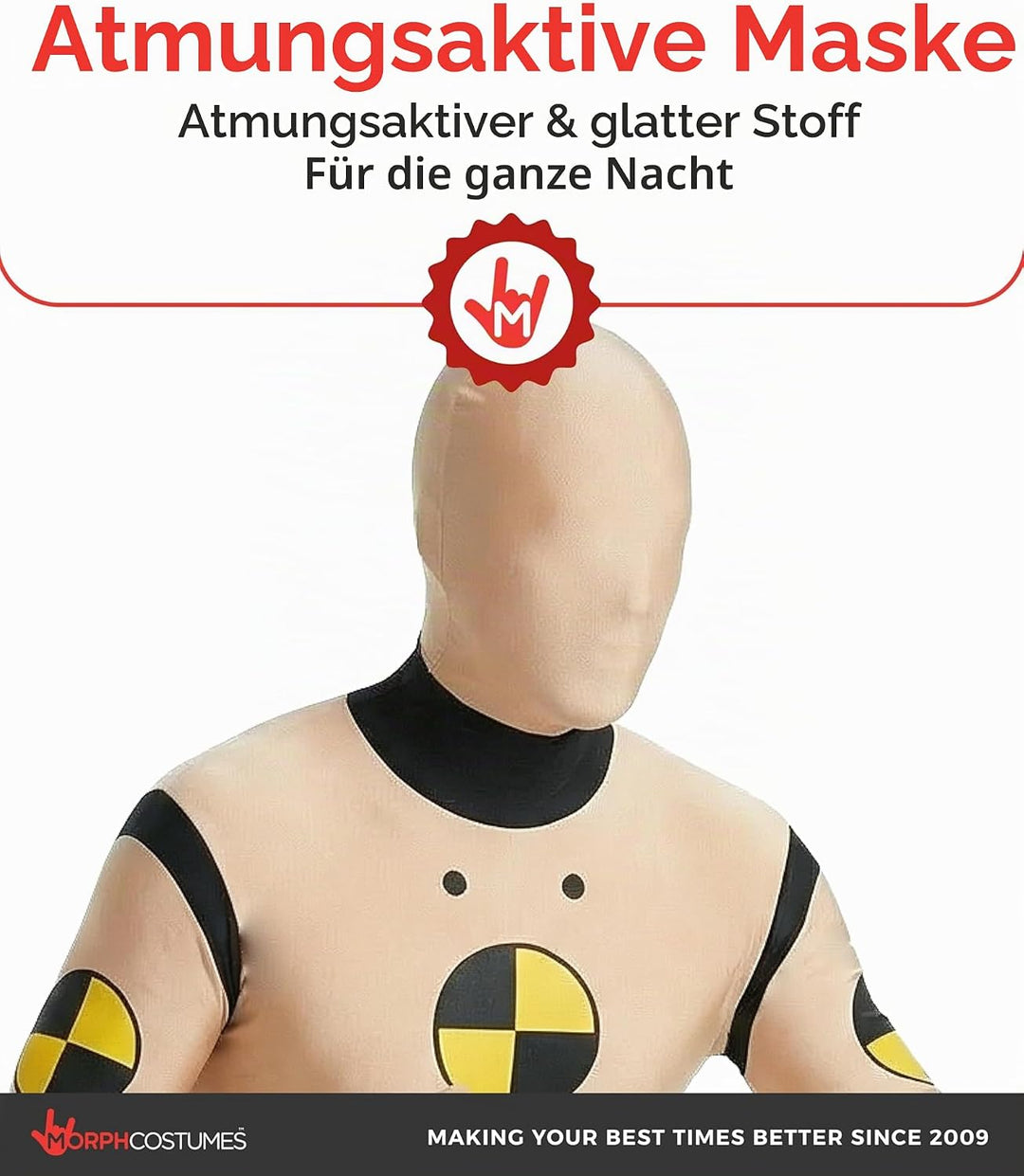 Morphsuits Offizielles Crash Test Dummy Kostüm, Kostüm Herren, Halloween, Halloween XXL, XXL