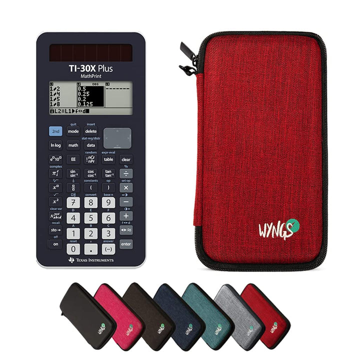 CALCUSO Sparpaket: TI-30X Plus MathPrint technisch-wissenschaftlicher Schulrechner + WYNGS Schutztas