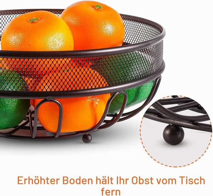 Obstkorb mit Bananenhalter, Obstschale, Gemüsekorb aus Metall, stehend, tägliche Küchenaufbewahrung,