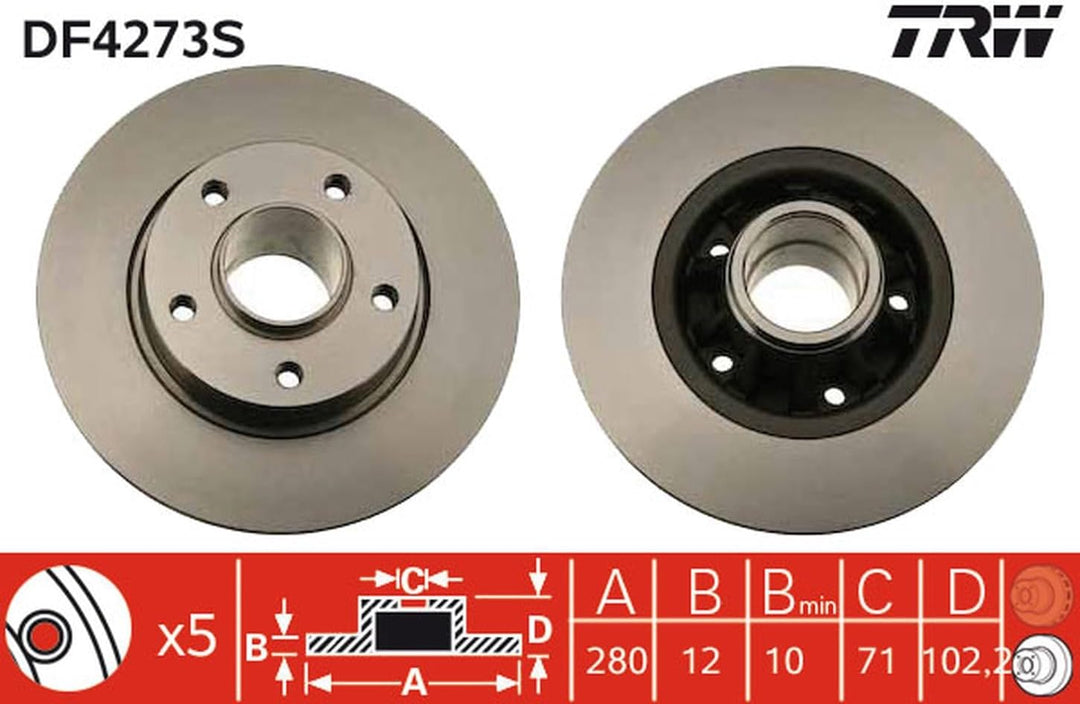 TRW DF4273S Bremsscheibe - (Paar)
