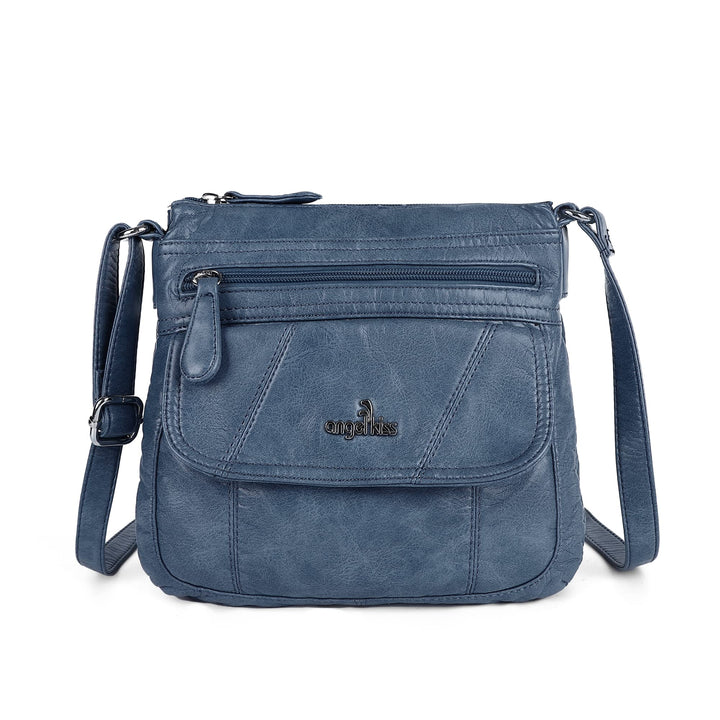 Angelkiss Kleine Damen-Umhängetasche, Leder, Schultertasche für Damen, Hobo-Tasche mit verstellbarem