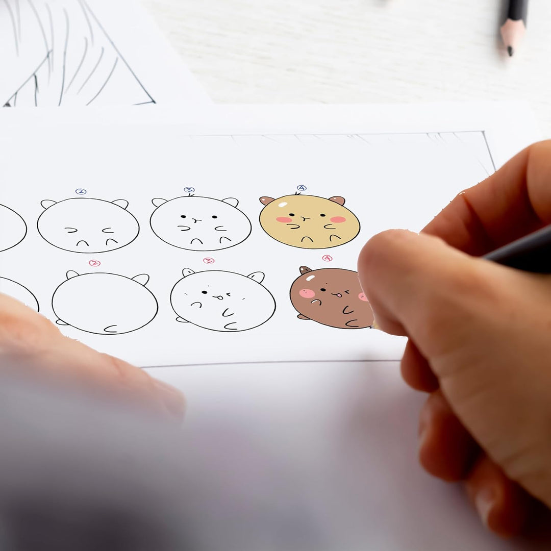 Kawaii zeichnen lernen – über 500 Motive malen lernen: süsse Sachen & süsse Tiere Zeichenbuch - Kawa