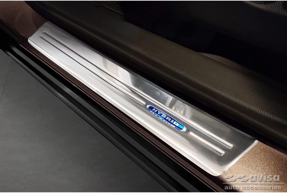 Inox door sill protectors compatible with Mitsubishi Eclipse Cross PHEV 2021- 'Hybrid' - 4-pieces