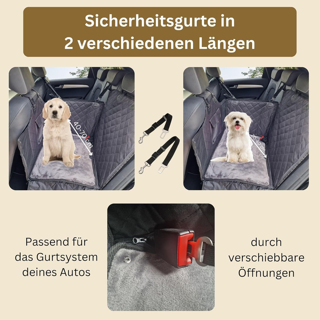 2GOODz Hunde Autositz für Rückbank mit Flauschiger Zusatzdecke - Hundedecke für kleine, mittlere Hun