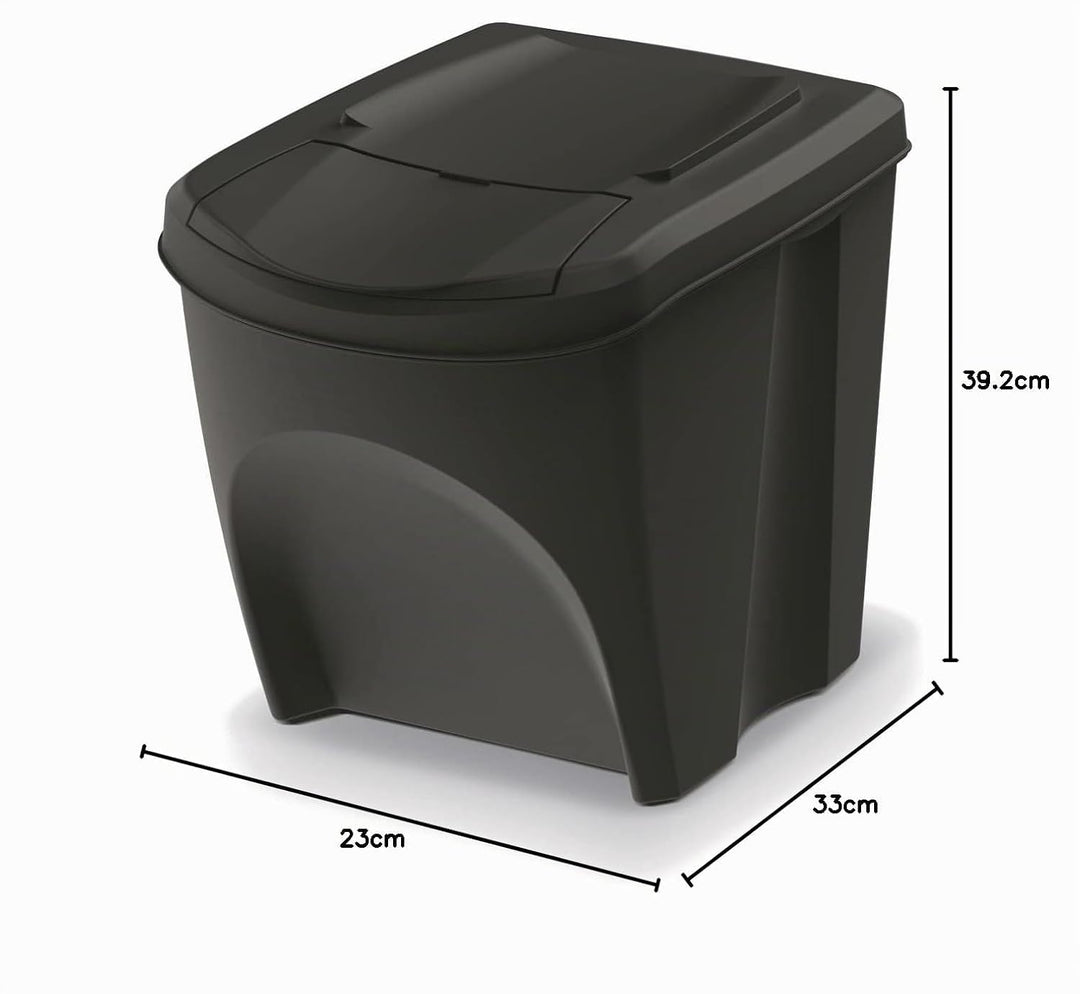 Keden Sortibox Mülltrennsystem 3x25L Set Mülltrennungsbehälter Recycling Recyclingbehälter Abfallsor