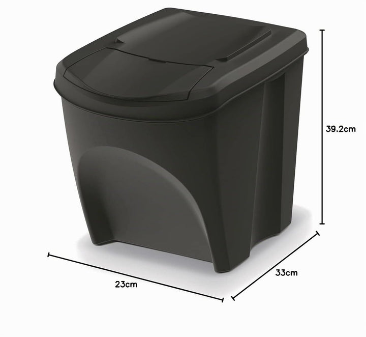 Keden Sortibox Mülltrennsystem 3x25L Set Mülltrennungsbehälter Recycling Recyclingbehälter Abfallsor