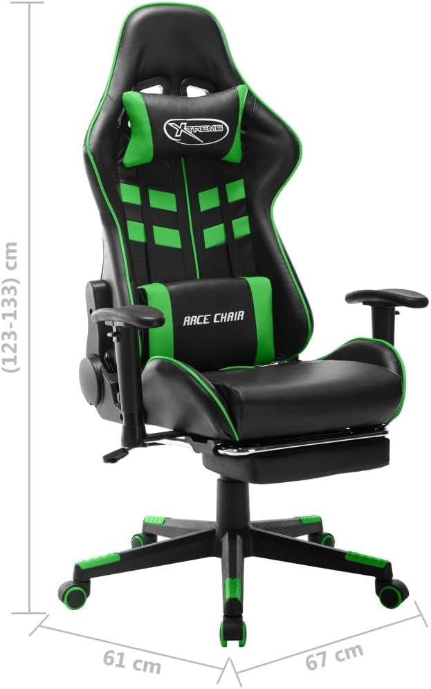 vidaXL Gaming Stuhl mit Fussstütze Höhenverstellbar Chefsessel Bürostuhl Schreibtischstuhl Sportsitz