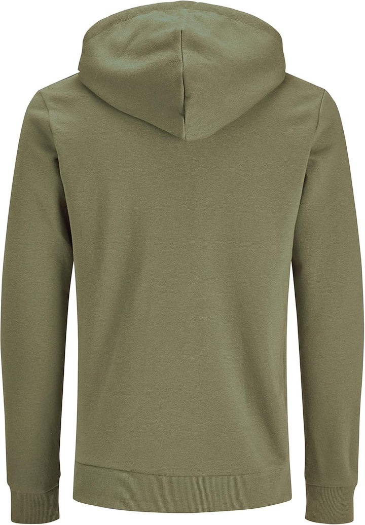 JACK & JONES Male Kapuzenpullover Logo Kapuzenpullover S Dusty Olive/Print White, S Dusty Olive/Prin