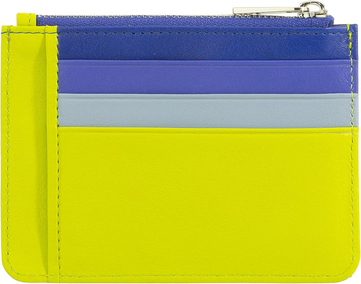 DuDu Kreditkartenetui aus echtem Leder Geldscheinfach mit Reissverschluss Lime, Lime