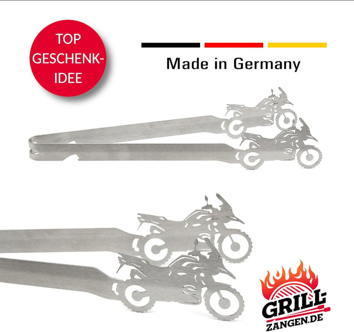 Grillzange Motiv Motorrad GS, spülmaschinengeeignet, Geschenkidee, Männergeschenk, Geschenk Motorrad