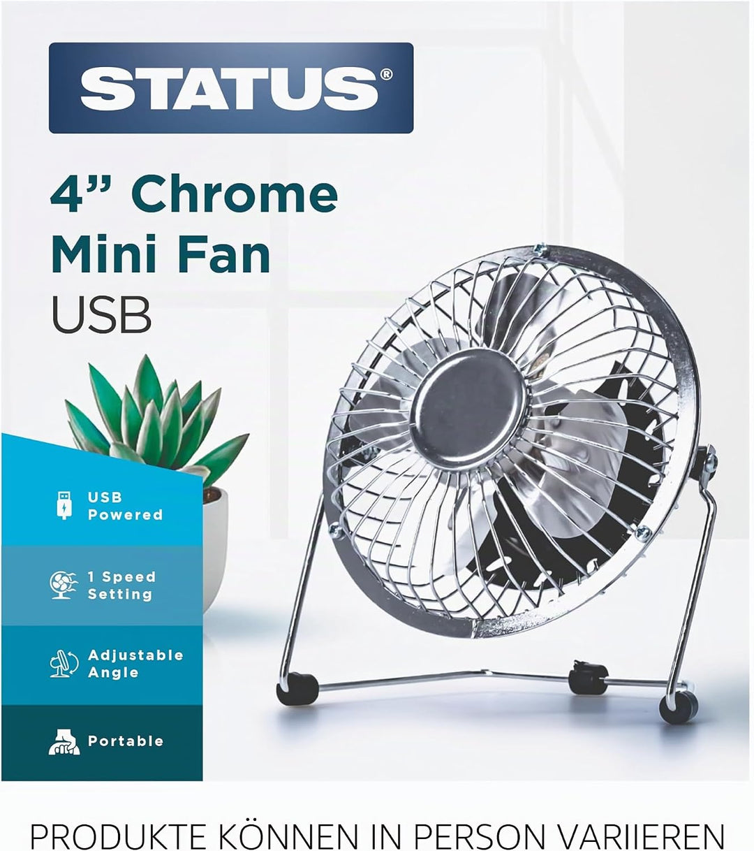 Status USB Tischventilator | 10,2 cm tragbarer Mini-Ventilator | Single Speed Kleiner Ventilator | C