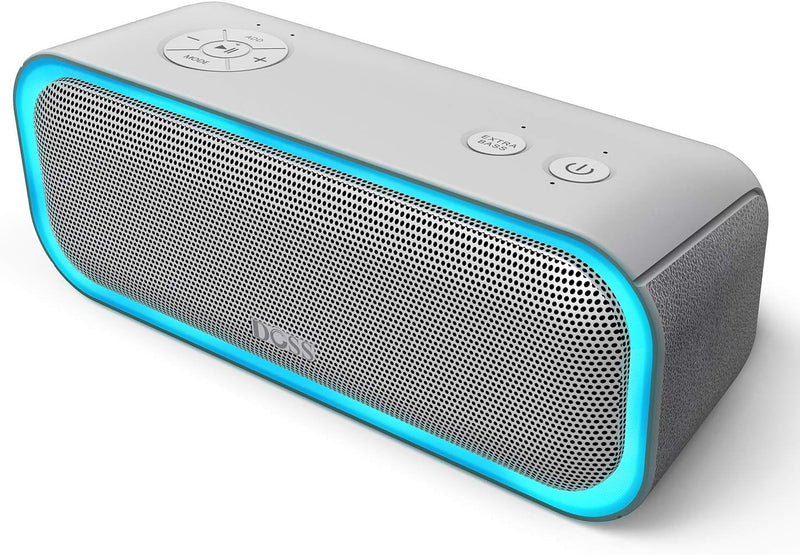 DOSS Bluetooth Lautsprecher, SoundBox Pro Musikbox Bluetooth, 20W, Mehrfarbige Lichter, IPX5-Wasserd