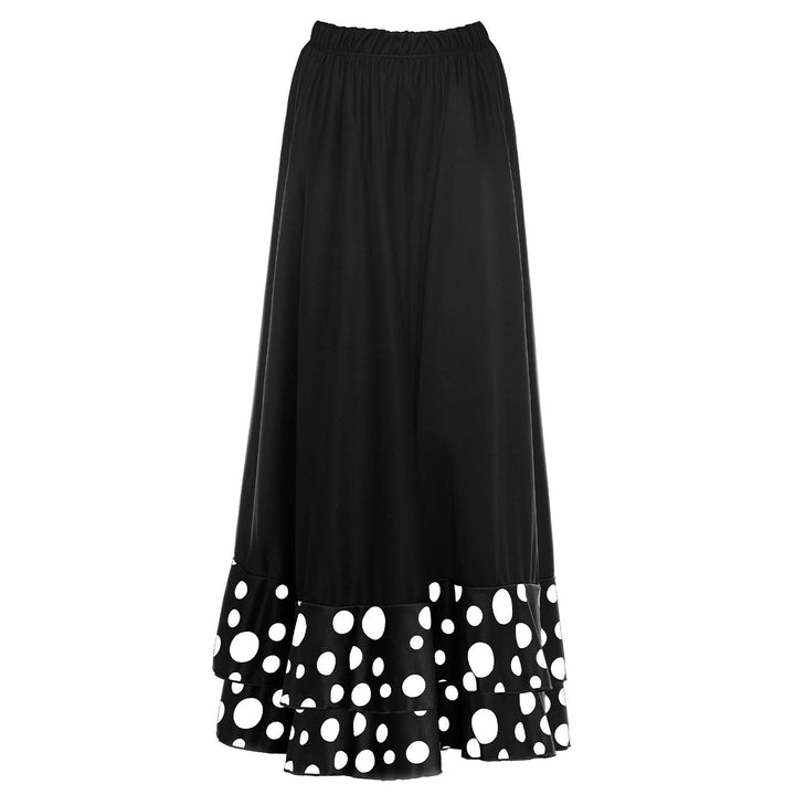 Flamenca-Rock für Damen, gepunktet, Volant, zweifarbig, Erwachsenengrössen: S bis XXL, rot, schwarz,
