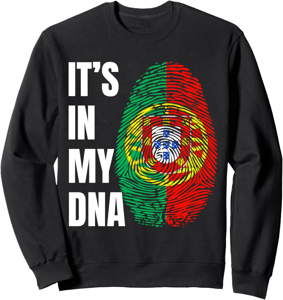 Fingerabdruck DNA Biometrie Portugiesische Flagge Portugal Sweatshirt