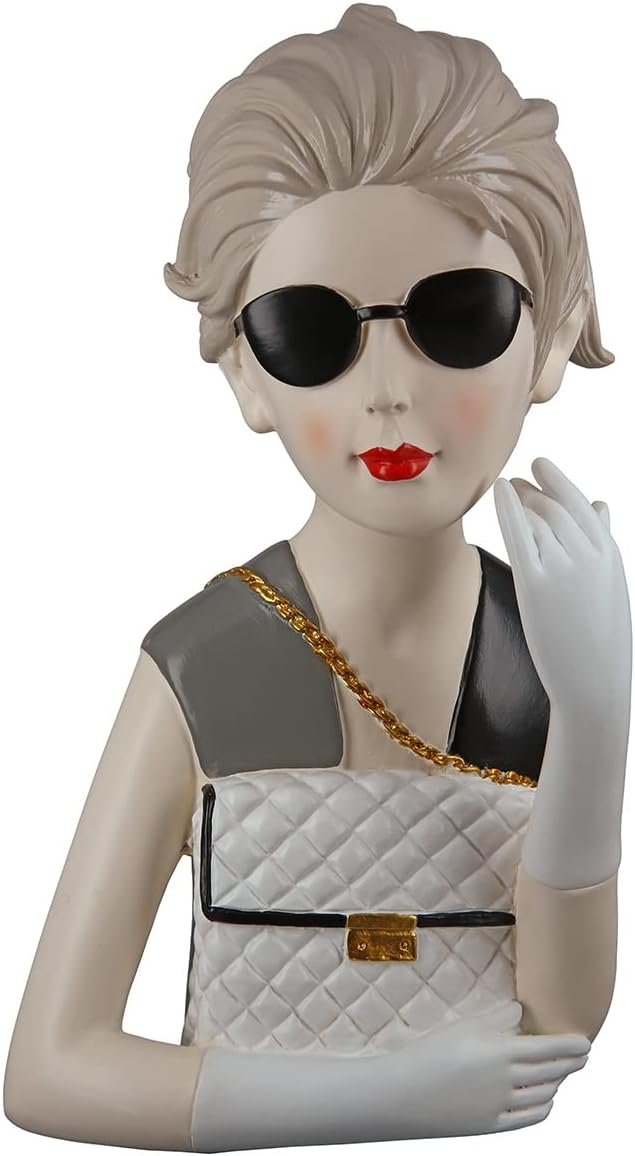 GILDE Deko Poly Skulptur Figur Lady - mit Handtasche - Dekoration Wohnzimmer - Höhe 29 cm, 37196, Gr