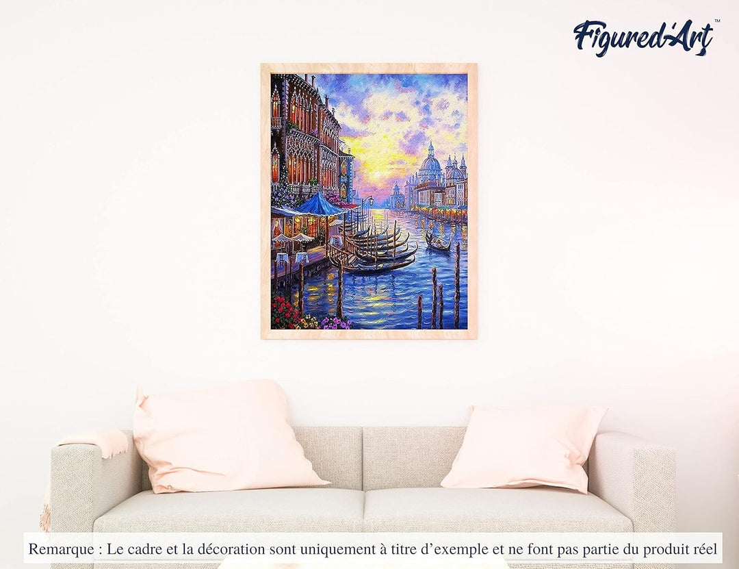 Figured'Art Malen Nach Zahlen Erwachsene Mit Rahmen Der Grosse Kanal in Venedig - Paint by Numbers B