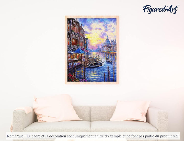 Figured'Art Malen Nach Zahlen Erwachsene Mit Rahmen Der Grosse Kanal in Venedig - Paint by Numbers B