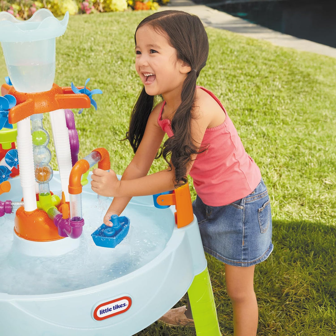 little tikes Fountain Factory Wassertisch, Outdoor-Spielzeug, sicher, tragbar, optimales sensorische