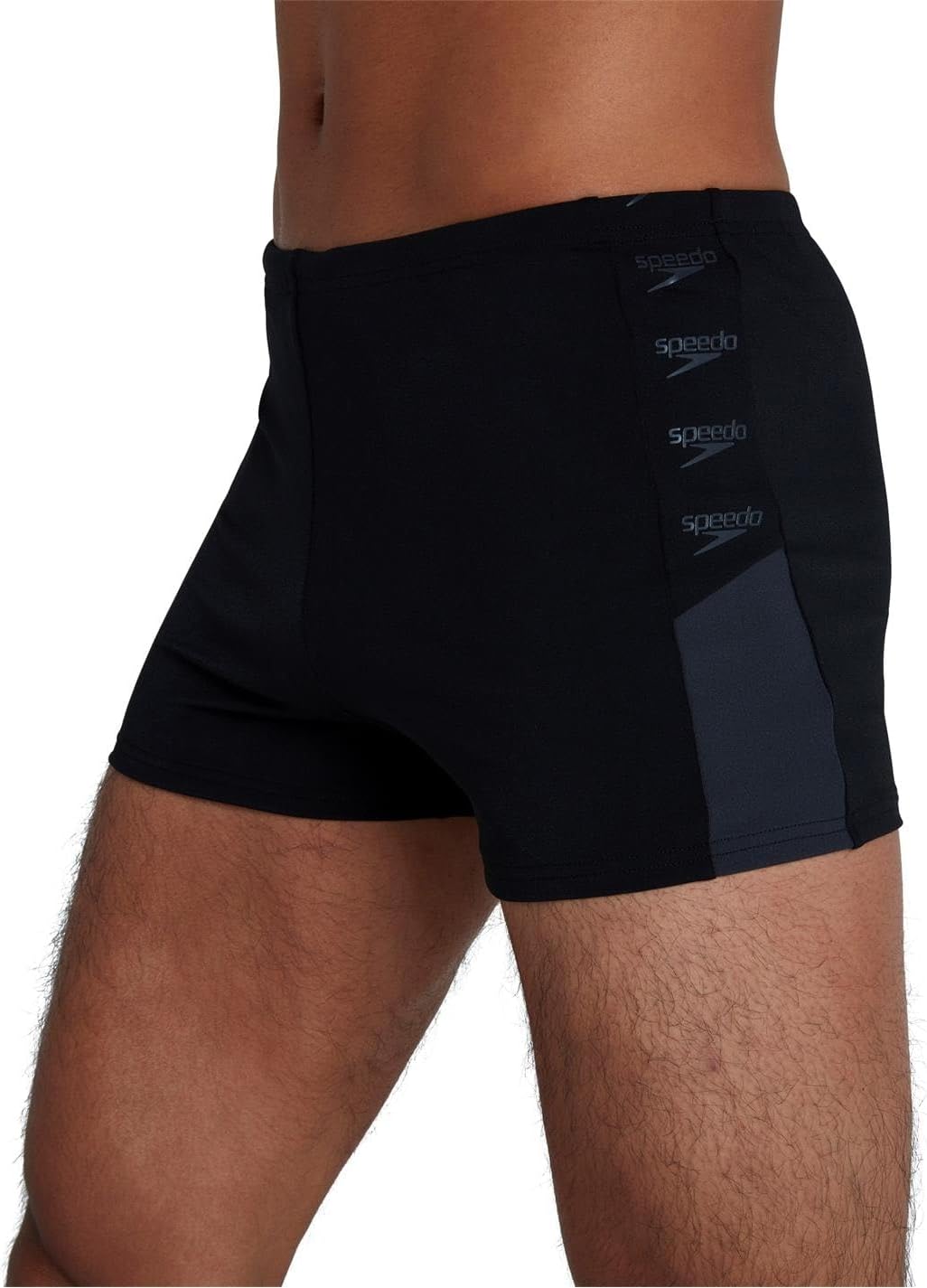 Speedo Herren Boom Logo Splice Aquashort (1er Pack) 3 Schwarz/Oxid Grau, 3 Schwarz/Oxid Grau