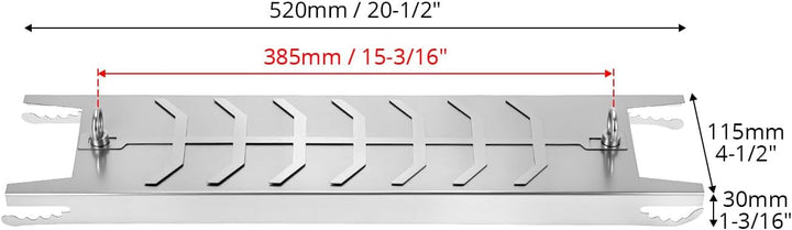 QWORK® Flammlachsbrett 304 Edelstahl, 52 * 11.5 * 3cm Flammlachshalter, für Feuerschale, Kugelgrill