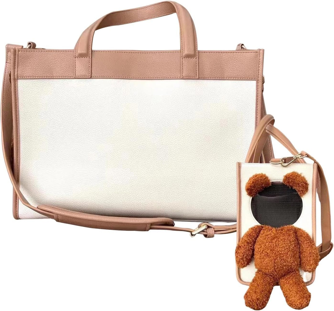 Haustiertaschen für Reisen, PU-Leder, Hundetragetasche, multifunktionale atmungsaktive Katzentasche,