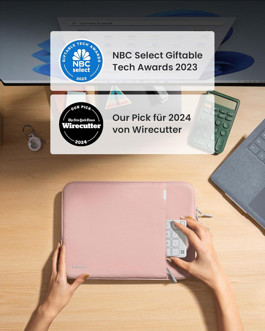 tomtoc 360° Tasche Hülle Kompatibel mit 14 Zoll Acer, ASUS, Dell, HP, Lenovo Laptop Notebook Chromeb