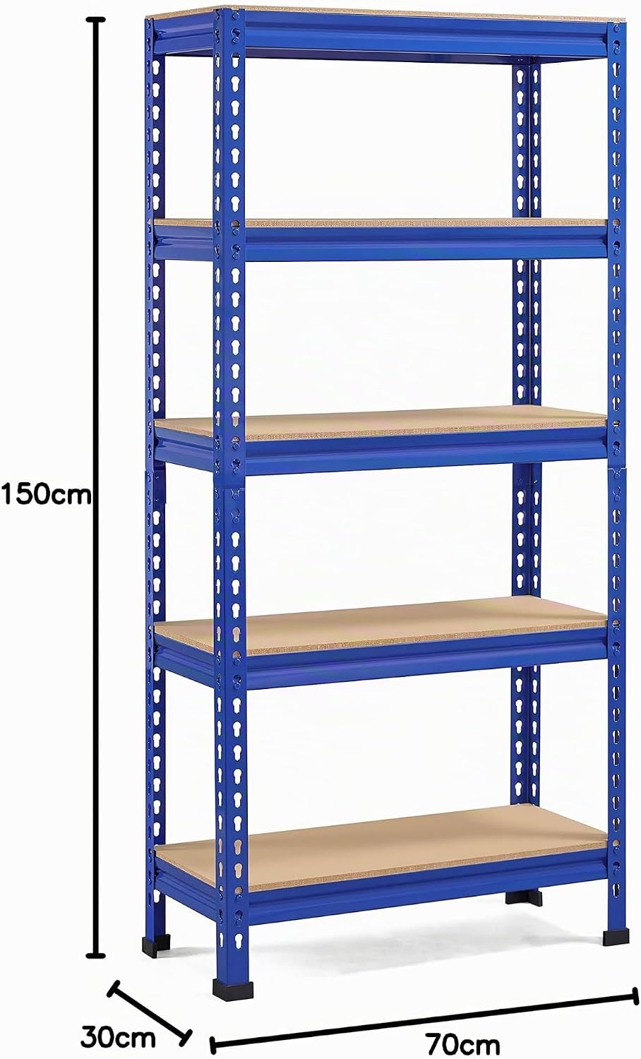 Yaheetech 5 Böden Eckregale, Lagerregale Metall, Schwerlastregale 750 KG belastbar, Kellerregal, Ste