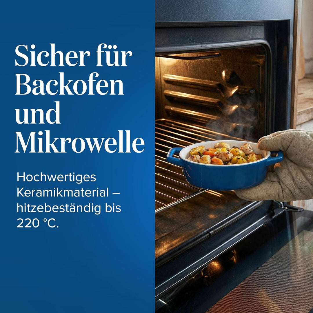 Joejis 4er Set Mini Auflaufform Backform - Kleine auflaufförmchen Keramik für den Backofen - Ideal f