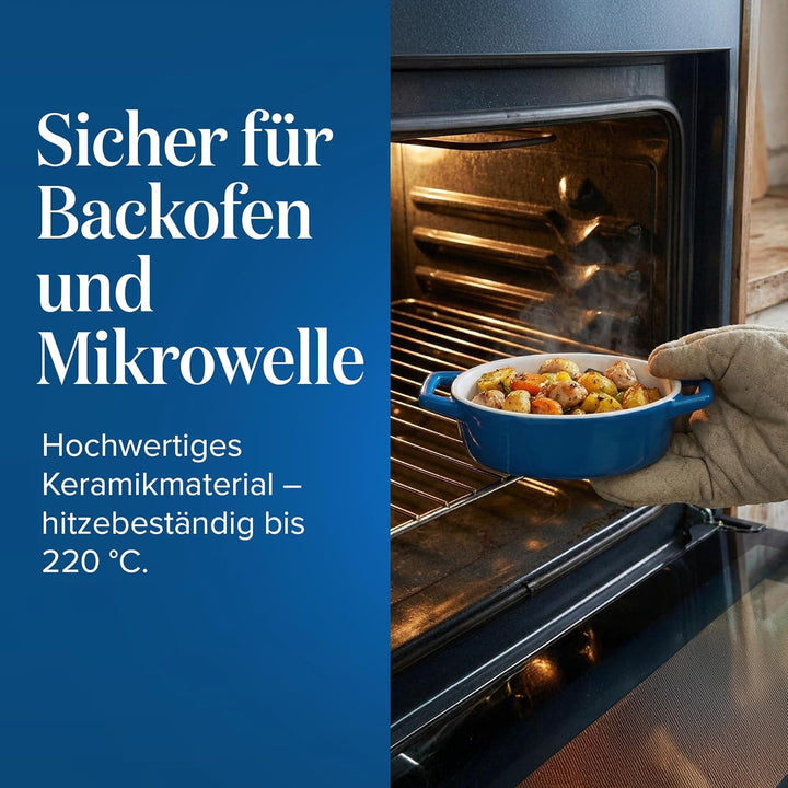Joejis 4er Set Mini Auflaufform Backform - Kleine auflaufförmchen Keramik für den Backofen - Ideal f