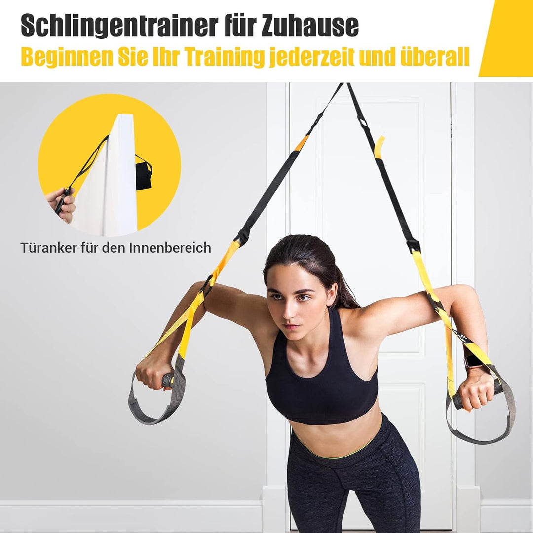 Schlingentrainer, Sling Trainer für EIN Ganzkörpertraining, Schlingentrainer für zuhause mit Grossem