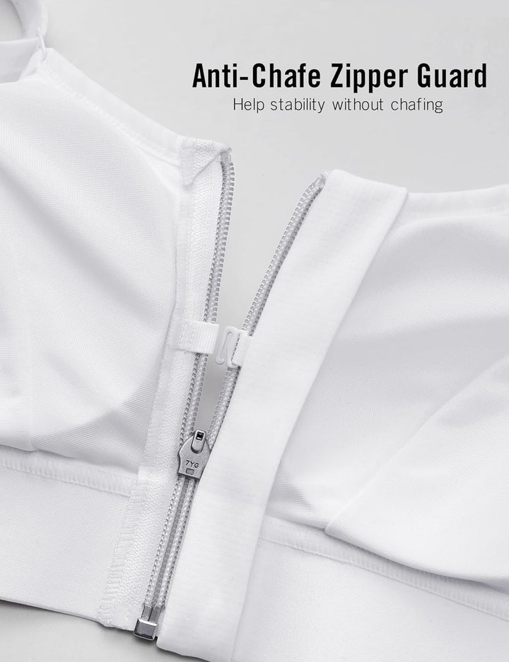SYROKAN Sport BH Damen Starker Halt Ohne Bügel BHS Vorderverschluss Gepolstert Bügellos Guter Halt 7