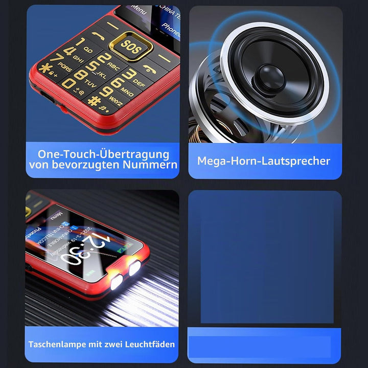 Fockety 4G -Handy für Senioren, 2,6 -Zoll -HD -Bildschirm Dual SIM -Mobiltelefon für ältere Menschen
