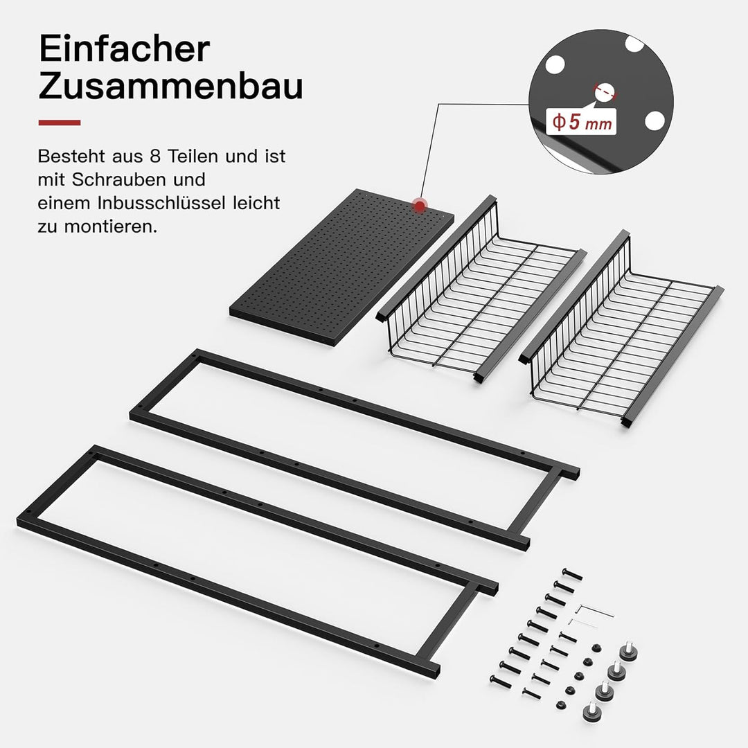 Rainsworth Getränkekistenregal mit Ablage, mit Gitterhalterung aus Metall, 33T x 75B x 113H cm Regal