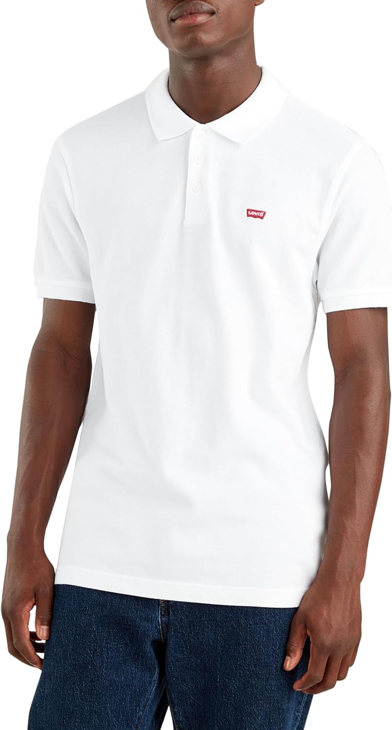 Levi's Herren Housemark Polo Chesthit Logo T-Shirt XL Weiss (White +), XL Weiss (White +)
