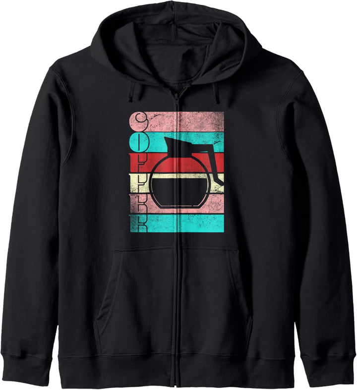 Coffee Distressed Style Distressed Stripes Kapuzenjacke