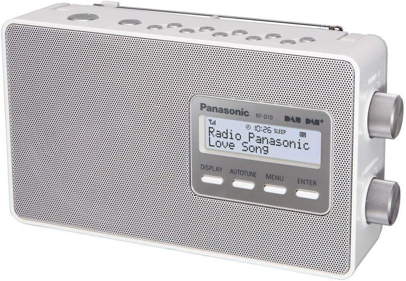 Panasonic RF-D10EG-W Digitalradio (DAB+/UKW Tuner, Netz- und Batteriebetrieb) weiss weiss Single, we