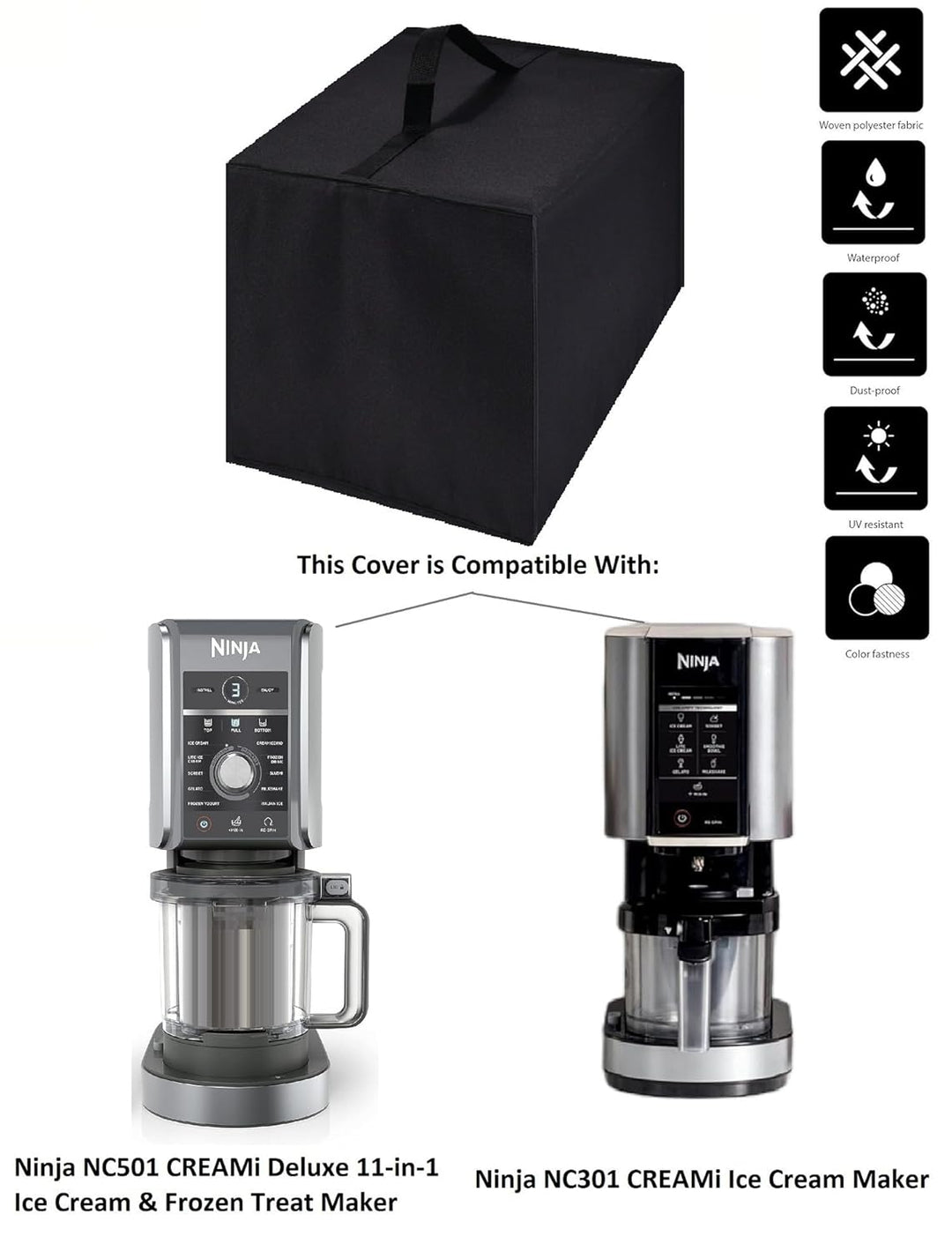 CREAMi Deluxe Eis-und Eisgetränkmaschine Staubschutzkappe, Wasserdichte Kappen, Kompatibel mit Ninja