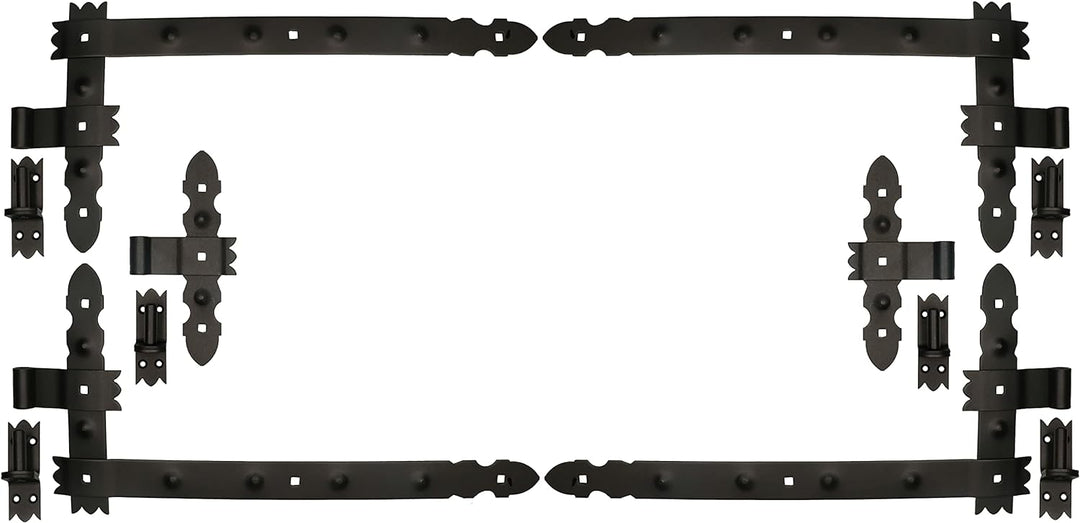 KOTARBAU® Winkelband Schmiedeeisen Dekorativ 800 x 50 mm + Mittelband 6 tlg. Satz mit Kloben zum Ans