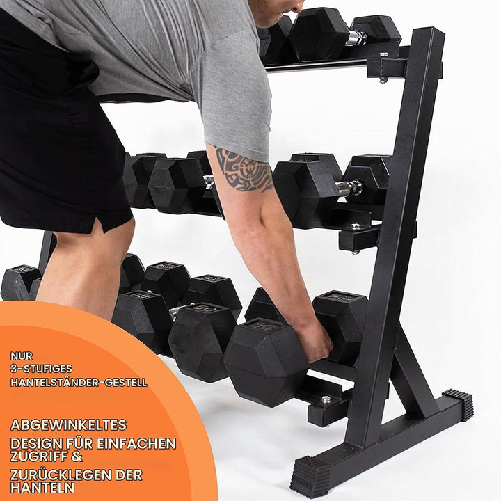 Zlinke Hantelständer Kurzhantelablage, 3 Regale Dumbbell Rack Multilevel Weight Storage Organizer 45