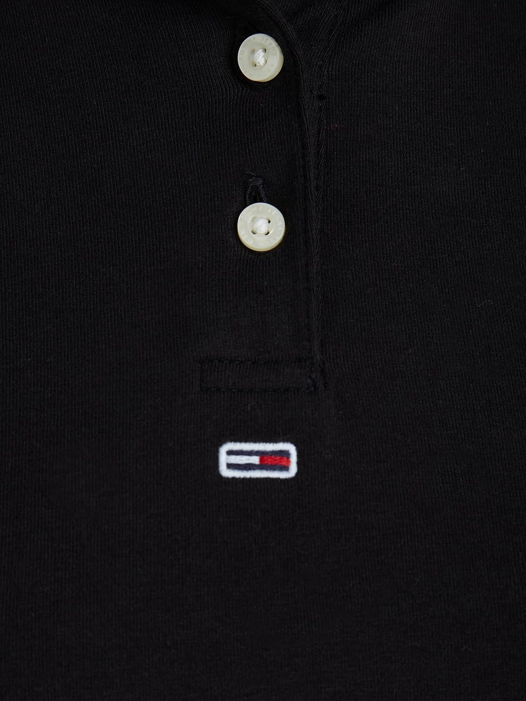 Tommy Jeans Damen Langarm Poloshirts M Schwarz, M Schwarz