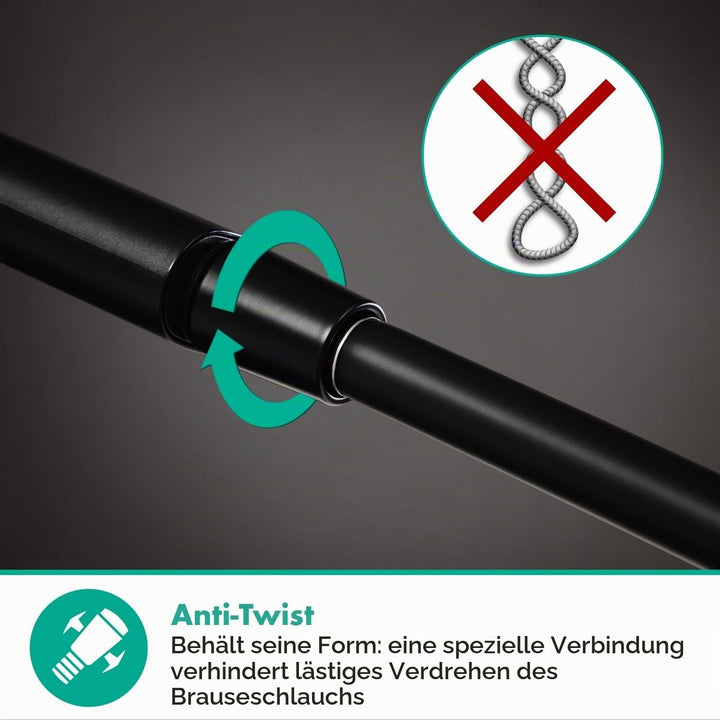 hansgrohe Isiflex - universal Duschschlauch 1,25m, mit Verdrehschutz, flexibler Brauseschlauch mit K