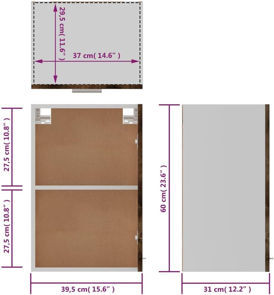 vidaXL Hängeschrank, Küchenschrank mit viel Stauraum, Wandmontage Einbauküche Schrank, Oberschrank K